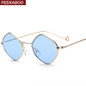 Peekaboo men vintage sunglasses women small frame 2017 ocean purple pink clear blue sunglasses metal frame uv400