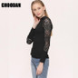 Patchwork Fabric Knit Lace blouse shirt women clothes 2016 Autumn Winter New Fashion puff long sleeve Knitted Shirts Tops blusas