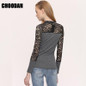 Patchwork Fabric Knit Lace blouse shirt women clothes 2016 Autumn Winter New Fashion puff long sleeve Knitted Shirts Tops blusas