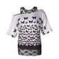 Patchwork Black Lace Blouse Batwing Sleeve Plus Size 5XL Women Blouses Shirts Casual Print Pattern Off Shoulder Shirts Blusas