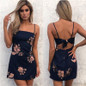 New Sexy Women Summer Short Mini Dress Evening Party Hot Clothes Dress Summer Lace Up Floral Printing Beach Dresses Sundress