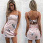 New Sexy Women Summer Short Mini Dress Evening Party Hot Clothes Dress Summer Lace Up Floral Printing Beach Dresses Sundress