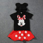 fashion cute summer kids baby boy cartoon mickey hooded top and boys shorts set polka dot red minnie girls summer clothing 2017
