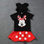 fashion cute summer kids baby boy cartoon mickey hooded top and boys shorts set polka dot red minnie girls summer clothing 2017