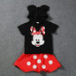 fashion cute summer kids baby boy cartoon mickey hooded top and boys shorts set polka dot red minnie girls summer clothing 2017