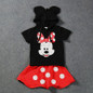 fashion cute summer kids baby boy cartoon mickey hooded top and boys shorts set polka dot red minnie girls summer clothing 2017