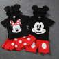 fashion cute summer kids baby boy cartoon mickey hooded top and boys shorts set polka dot red minnie girls summer clothing 2017