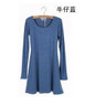 Fashion Clothes Vestidos Women Dress 2017 Spring Autumn Winter Dress Female 100% Cotton O-Neck Long Sleeve Dress Woolen Dresses