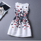 2017 New Brand Spring Summer Plus Size Women Print Floral Vest Dress O Neck Sleeveless A Line Party Fashion Dresses Vestidos