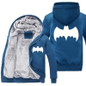 Batman Men Women Cosplay Luminous Zipper Jacket Sweatshirts Thicken Hoodie Coat