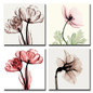 BANMU 4pcs Modern No Framed Artwork Abstract Giclee Prints Floral Paintings Pictures to Photo on Canvas Print for Wall Decor