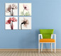 BANMU 4pcs Modern No Framed Artwork Abstract Giclee Prints Floral Paintings Pictures to Photo on Canvas Print for Wall Decor