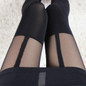 Fad Black Sexy Decorated Garters Stretchy Thin Pantyhose Tights Stockings Women