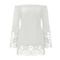 Off Shoulder Shirts Women Blouses 2018 Sexy Slash Neck Flare Sleeve Patchwork Lace Crochet Blusas Casual Tops Plus Size S-5XL
