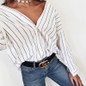 Off Shoulder Blue Striped Blouse Women 2017 Summer Fold Long Sleeve Blouses Shirt Women Elegant Tops Blusas Female