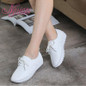 Nysiani Leather Flat Shoes For Women 2017 Spring Summer Fashion Casual White Loafers Shoes Round Toe Lace-up Muffin Female Shoes