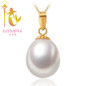 NYMPH Pearl Jewelry Natural Pearl Necklace Pendant White Pearls 9-10mm Real Freshwater Party For Women