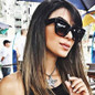 Newest 2017 Fashion Square Sunglasses Women Cat Eye Luxury Brand Big Black Sun Glasses Mirror Shades lunette femme Oculos