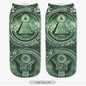 New Arrival 3D Print Dollar Women Socks Casual cartoon Socks Unisex Cotton  Low Cut Ankle Socks