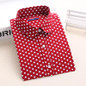New Brand Red Polka Dot Shirt Dots Women Shirts Bohemia Long Sleeve Blouses Red Dot White Women Shirts Blouses Blusa Mujer