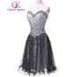 Grace Karin Crystal Cocktail Dress Sweetheart Tulle Short Prom Gowns Robe De Cocktail Beading Mini Real Photos Cocktail Dress