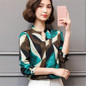 V-Neck Womens Blouses Tops 2017 Autumn Long Sleeve Geometric Print Chiffon Blouse Women Clothing Casual Shirt Blusas Feminina