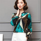 V-Neck Womens Blouses Tops 2017 Autumn Long Sleeve Geometric Print Chiffon Blouse Women Clothing Casual Shirt Blusas Feminina