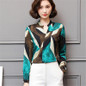 V-Neck Womens Blouses Tops 2017 Autumn Long Sleeve Geometric Print Chiffon Blouse Women Clothing Casual Shirt Blusas Feminina