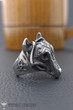 Viking Wolf Head Ring With Triquetra