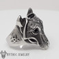 Viking Wolf Head Ring With Triquetra