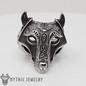 Viking Wolf Head Ring With Triquetra