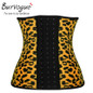 Burvogue Waist Control Corsets Leopard Print Women Latex Waist Shaperwear  Women Slimming Body Shaper Underbust  Steel Bones