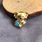 18K Gold Diamond Sapphire Oval Cut Natural Opal Koala Pendant Necklace