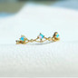 18K Gold Round Cut Natural Opal Diamond Exquisite Ring