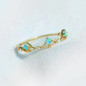 18K Gold Round Cut Natural Opal Diamond Exquisite Ring