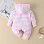 Baby Unisex Striped Hooded Long Sleeve Romper Wholesale Clothing Baby