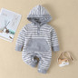 Baby Unisex Striped Hooded Long Sleeve Romper Wholesale Clothing Baby