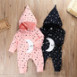 Baby Unisex Cartoon Moon Star Printed Long Sleeve Hooded Romper Wholesale Clothing Baby