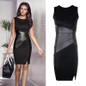 Women Faux Leather  Pencil Dress