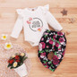 Baby Girls Ruffled Floral Printed Long-Sleeve Romper & Pants Wholesale Baby Clothes Suppliers