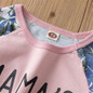 Baby Girl Letter Plant Printed Long-Sleeve Top & Pants Baby Wholesale Clothing