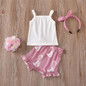 Baby Girls Solid Tank Top & Mermaid Print Shorts Baby Boutique Wholesale