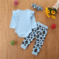 Baby Girls Printed Letter Casual Romper&Pants&Headband Baby Wholesale Clothes