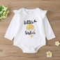 Baby Girls Printed Letter Little Sister Romper&Skirt Baby Wholesales
