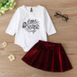 Baby Girls Long Sleeve Printed Letter Romper&Skirt Buy Baby Clothes Wholesale