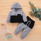 Baby Boys Hooded Long Sleeve Color Block Top & Pants Baby Clothes Wholesale Supplier