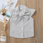 Baby Girls Polka Dot Bow Decor Sleeveless Button Top & Suspender Skirt & Headband Wholesale Clothing Baby