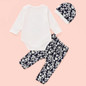 Baby Girls Animal Letter Printed Long Sleeve Romper & Pants & Hat Baby Clothes Cheap Wholesale