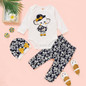 Baby Girls Animal Letter Printed Long Sleeve Romper & Pants & Hat Baby Clothes Cheap Wholesale