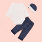 Baby Girls Animal Letter Printed Long Sleeve Romper & Pants & Hat Baby Clothes Cheap Wholesale
